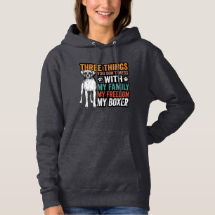 Boxer-Hundefamilie Freiheit Vintage-Shirt-Design_1 Hoodie