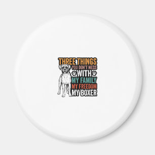 Boxer-Hundefamilie Freiheit Vintage-Shirt-Design_1 Magnet