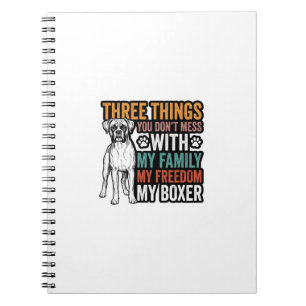 Boxer-Hundefamilie Freiheit Vintage-Shirt-Design_1 Notizblock