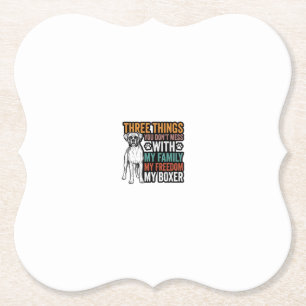 Boxer-Hundefamilie Freiheit Vintage-Shirt-Design_1 Untersetzer