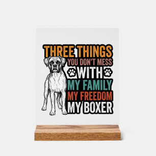 Boxer-Hundefamilienfreiheit Vintage-Shirt-Design_1 Acrylschild