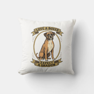 Boxer-Hundefan-Shirt Vintage-Gravur Lustiges Haust Kissen
