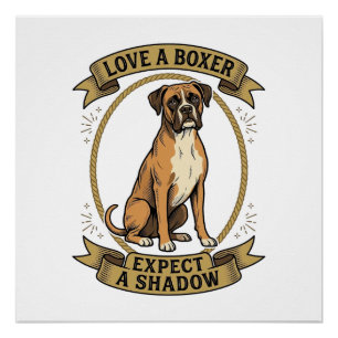 Boxer-Hundefan-Shirt Vintage-Gravur Lustiges Haust Poster