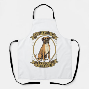Boxer-Hundefan-Shirt Vintage-Gravur Lustiges Haust Schürze