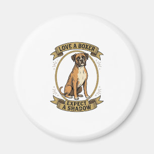 Boxer-Hundefreund-Shirt Vintage-Gravur Lustiges Ha Magnet