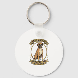 Boxer-Hundefreund-Shirt Vintage-Gravur Lustiges Ha Schlüsselanhänger
