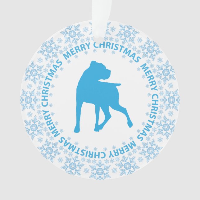Boxer-Hundefrohe Weihnacht-Schneeflocke-Verzierung Ornament (Vorderseite)