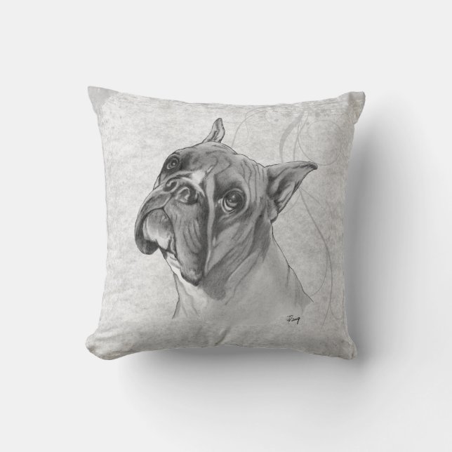Boxer-Hundekopf Kissen (Vorderseite)