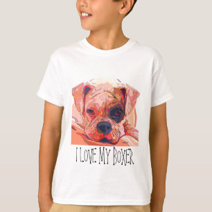 Boxer-Hundemalerei im Blendungs-FarbkinderT - T-Shirt