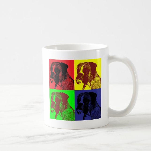 Boxer-HundePop-Kunst-Art Kaffeetasse (Rechts)