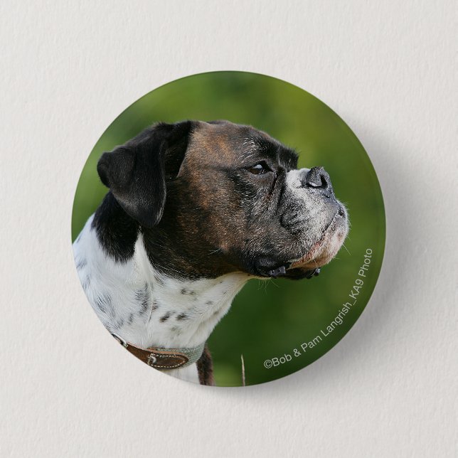 Boxer-Hundeprofil Button (Vorderseite)