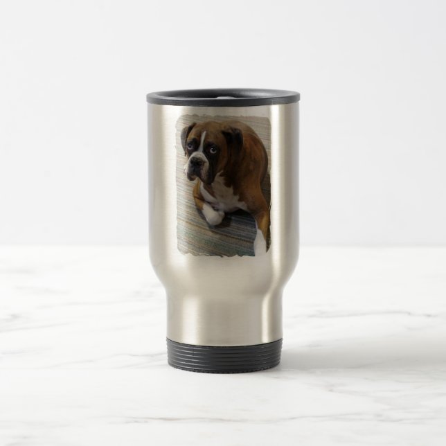 Boxer-Hunderostfreie Reise-Tasse Reisebecher (Mittel)
