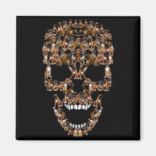 Boxer-Hundeschädel-T-Shirt Halloween-Kostüm Hunde Magnet