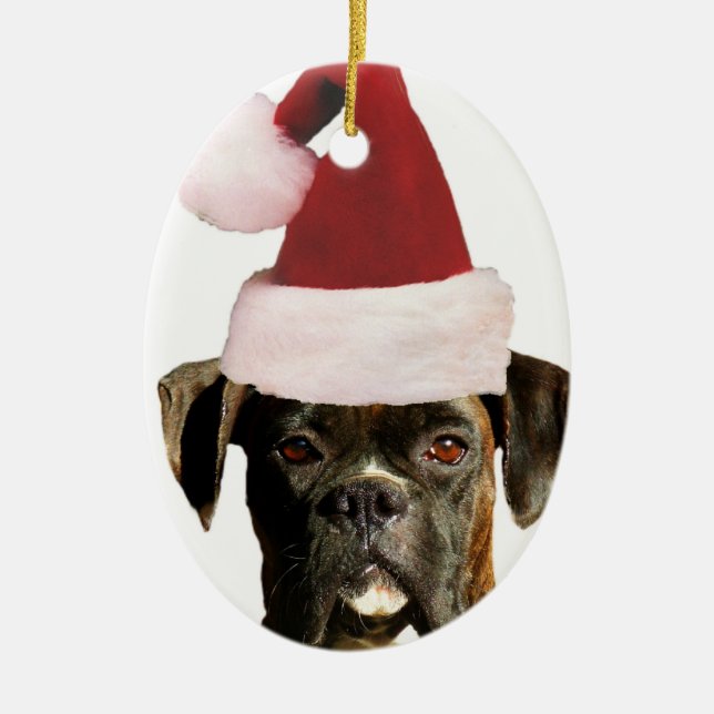 Boxer-Hundeschmuck Keramikornament (Vorne)