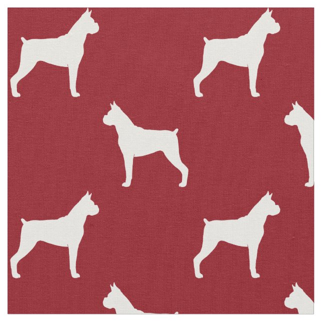 Boxer-HundeSilhouette-Muster Stoff (Nahaufnahme)