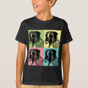 Boxer-Hundestampfer-Pop-Kunst T-Shirt