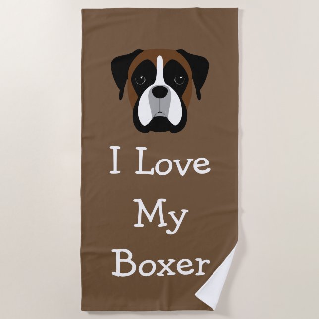 Boxer-Hundethema-Liebe Strandtuch (Vorderseite)