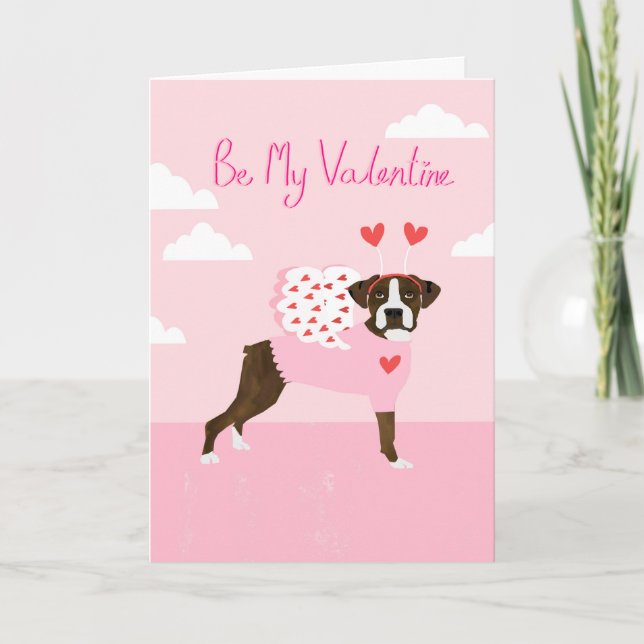 Boxer-Hundevalentines-Liebe-Karte Feiertagskarte (Vorderseite)