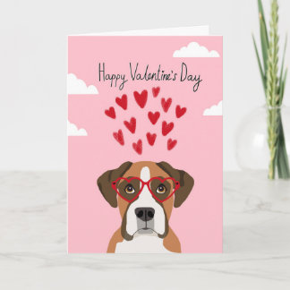 Boxer-Hundevalentines-Liebe-Karte Feiertagskarte