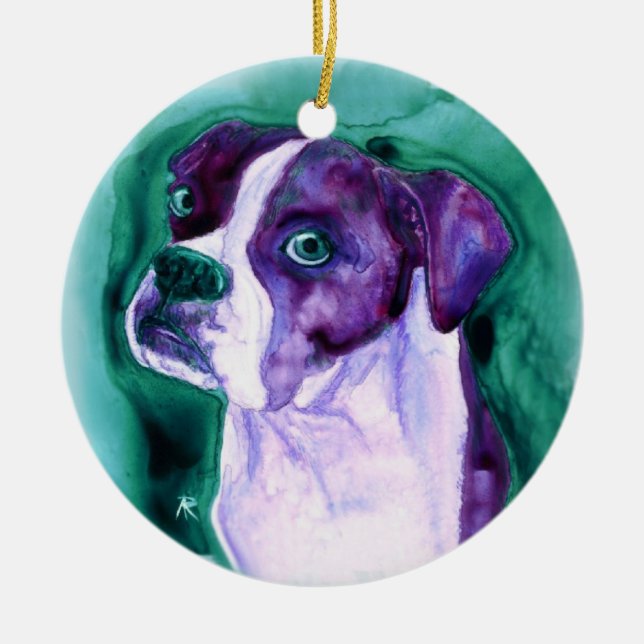 Boxer-Hundeverzierung - "nicht ich " Keramik Ornament (Vorne)