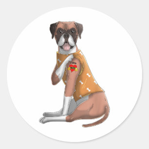 Boxer I Liebe Mama Tattoo Hundeshirt Funny Mütter Runder Aufkleber