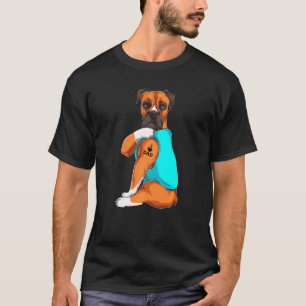 Boxer I Love Dad Tattoo Bekleidung Hund Papa Väter T-Shirt