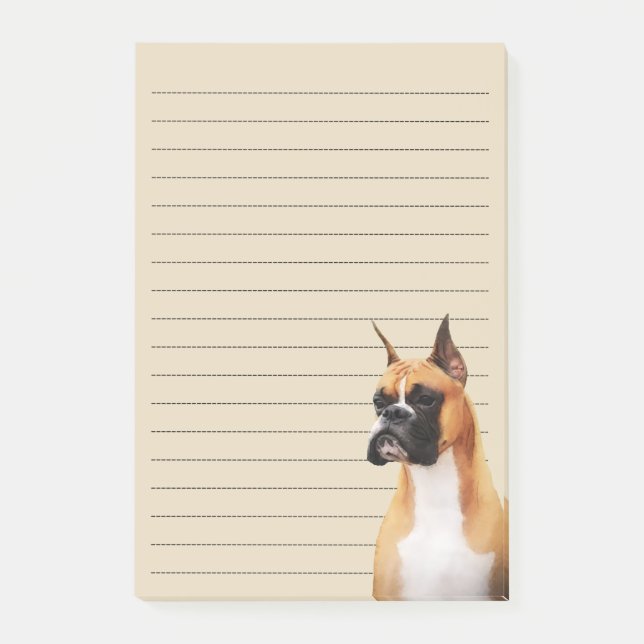 Boxer-illustrierte Anmerkungen Post-it Klebezettel (Vorderseite)