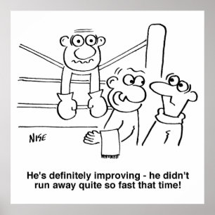 Boxer im Boxring. Funny Poster