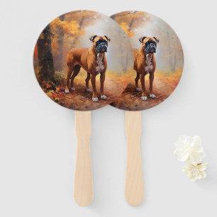 Boxer im Herbst Leaves Fall Inspiriert Fächer