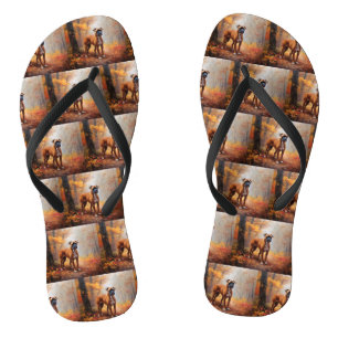 Boxer im Herbst Leaves Fall Inspiriert Flip Flops