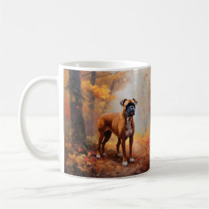 Boxer im Herbst Leaves Fall Inspiriert Kaffeetasse