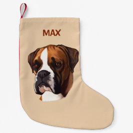 Boxer im Porträt Großer Weihnachtsstrumpf