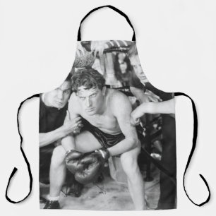 Boxer in der Ecke mit Trainernboxen, Vintage, Retr Schürze