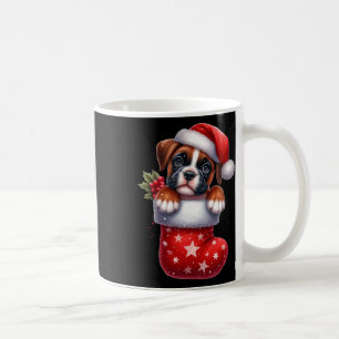 Boxer in Socken Weihnachten Weihnachtsmannmütze Xm Kaffeetasse