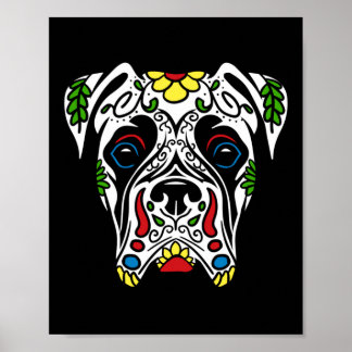 Boxer In Weiß - Regierungsbehörde Zucker-Schädel Poster