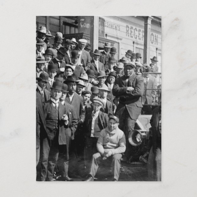 Boxer Jack Johnson and Trainers, Anfang des 20. Postkarte (Vorderseite)