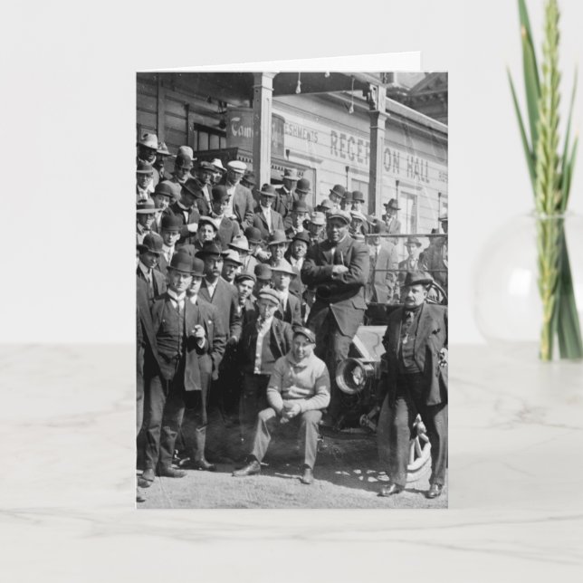 Boxer-Jack Johnson und Trainer, frühe 1900s Karte (Vorderseite)