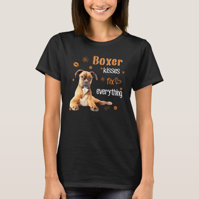 Boxer Kisses Fix Alles T-Shirt (Vorderseite)