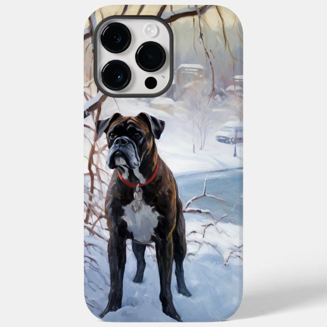 Boxer lässt es Weihnachten schnee Case-Mate iPhone Hülle (Rückseite)