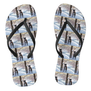 Boxer lässt es Weihnachten schnee Flip Flops
