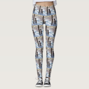 Boxer lässt es Weihnachten schnee Leggings