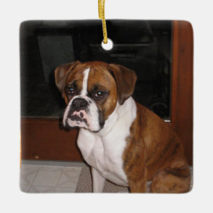 Boxer-Liebe Keramikornament