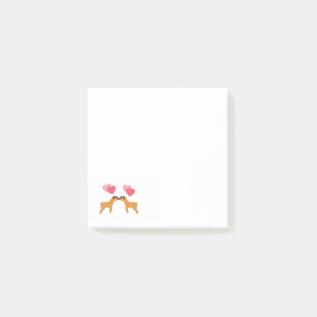 Boxer-Liebe Post-it Klebezettel (Vorderseite)