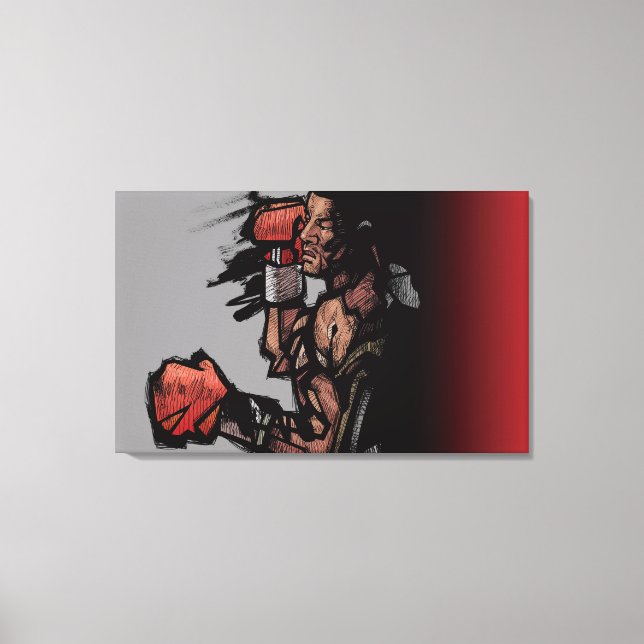 Boxer liegt runter leinwanddruck (Vorderseite)