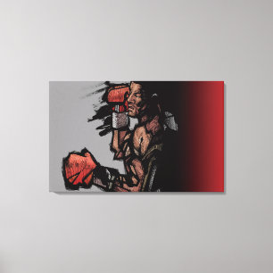 Boxer liegt runter leinwanddruck