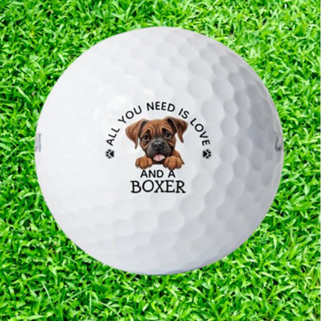 Boxer-Loving Golfer Golfball (Celebrate your love for boxers and golf with these unique Boxer-Loving Golfer Golf Balls.)