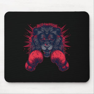 Boxer Löwe Porträt Motiv Wildtiere Kickboxen Liebe Mousepad