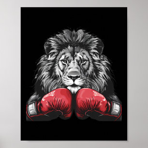 Boxer-Löwen-Porträt-Motiv Wildtier Kickboxen Liebh Poster