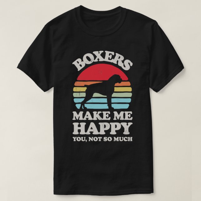 Boxer machen mich glücklich Sunset Retro für Männe T-Shirt (Design vorne)