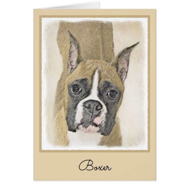 Boxer-Malerei - Niedliche Original Hunde-Kunst (Vorne)